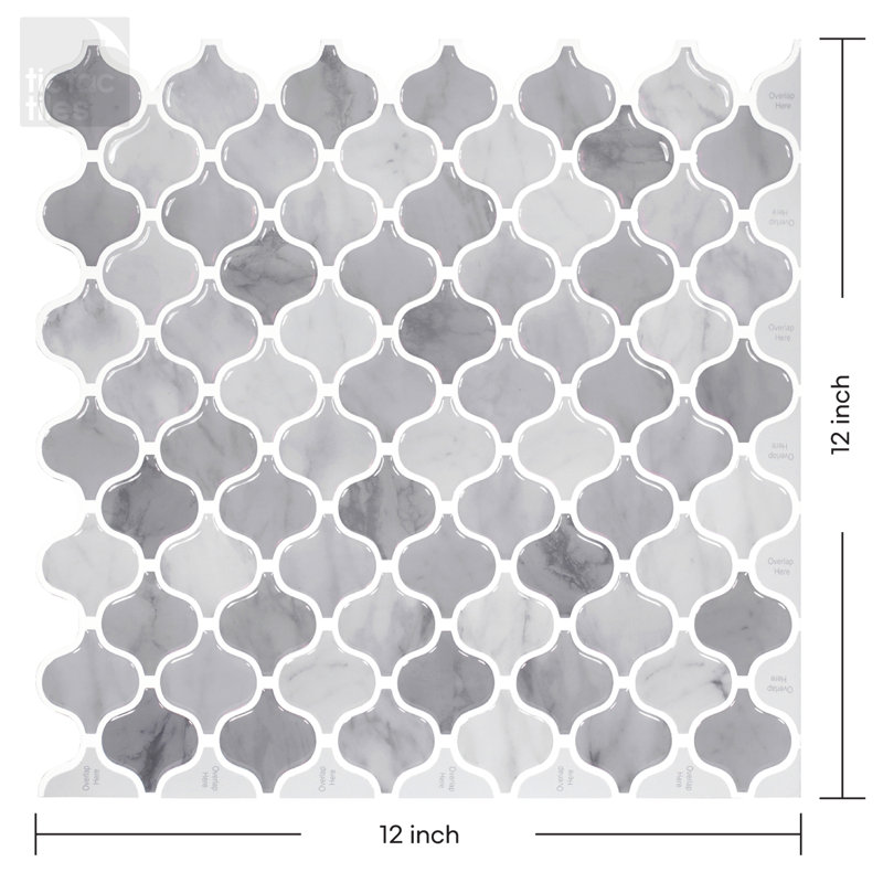 Carreau de mosaïque auto-adhésif en PVC l 12 po x L 12 po