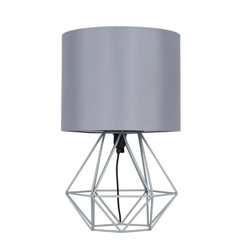 Achiuta Metal Table Lamp, White, Grey