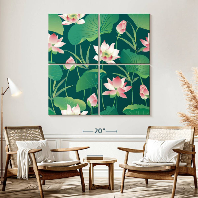 Harnek Lotus Leaves, 57" H x 57" W