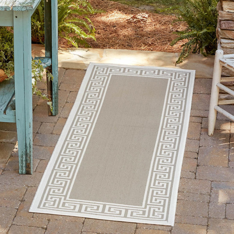 Tapis intérieur / extérieur gris Aminia, Tapis de couloir 2 pi x 6 pi