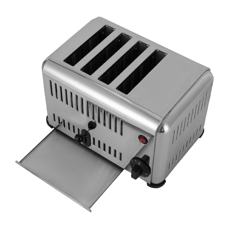 4-Slice Pop-Up Stainless Steel Bread Baking Machine With Timing Function