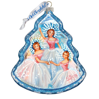 4'' Glass Holiday Shaped Ornament