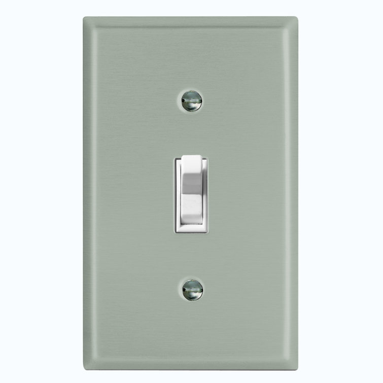 WorldAcc Metal Light Switch Plate Outlet Cover (Plain Light Green ...