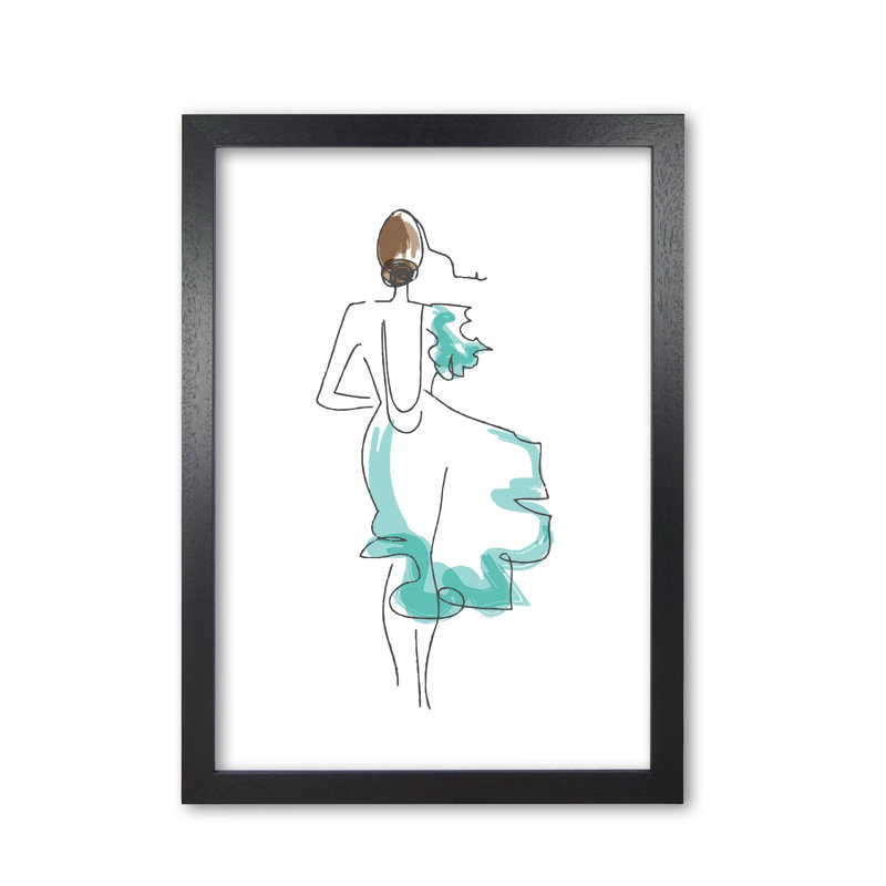 Fashion Line Drawing - Print, 30 cm H x 21 cm W x 5 cm D, Black Grain Frame