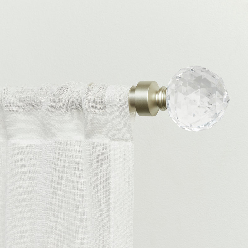 Ensemble de tringle à rideaux et fleuron EXCLUSIVE, 66 po à 120 po, Argent