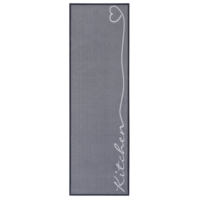 Runner Solid Colour Machine Woven 50 X 150Cm Area Rug, Gray