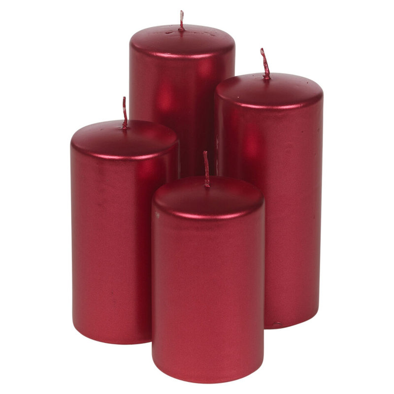 Antoin Unscented Flameless Pillar Candle with Wax Holder, Red