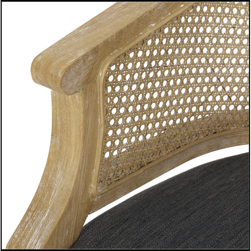 Chaise d'appoint en bois d'hévéa gris anthracite