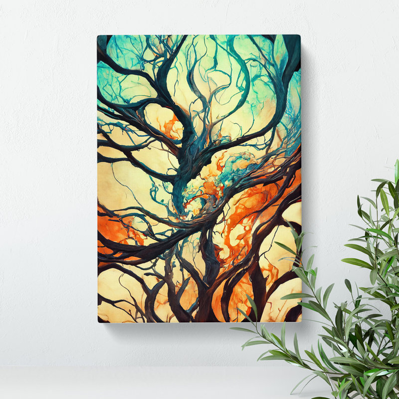 XV1022-425X Abstract Tree Branches No.6 - Print, No Matte, 50cm H x 35cm W, Wrapped Canvas