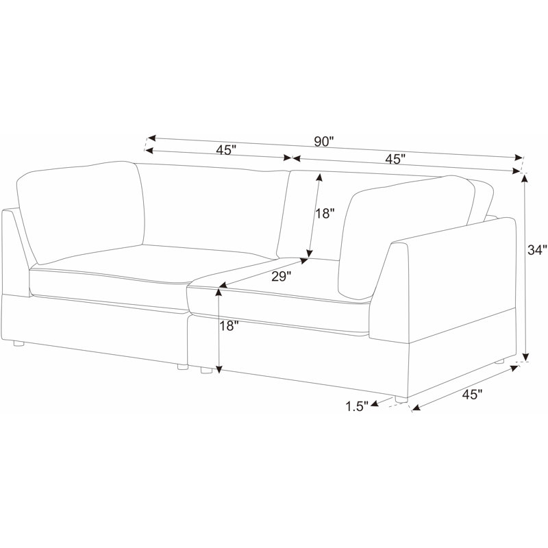 Naamana 90" Upholstered Sofa, Dark Gray