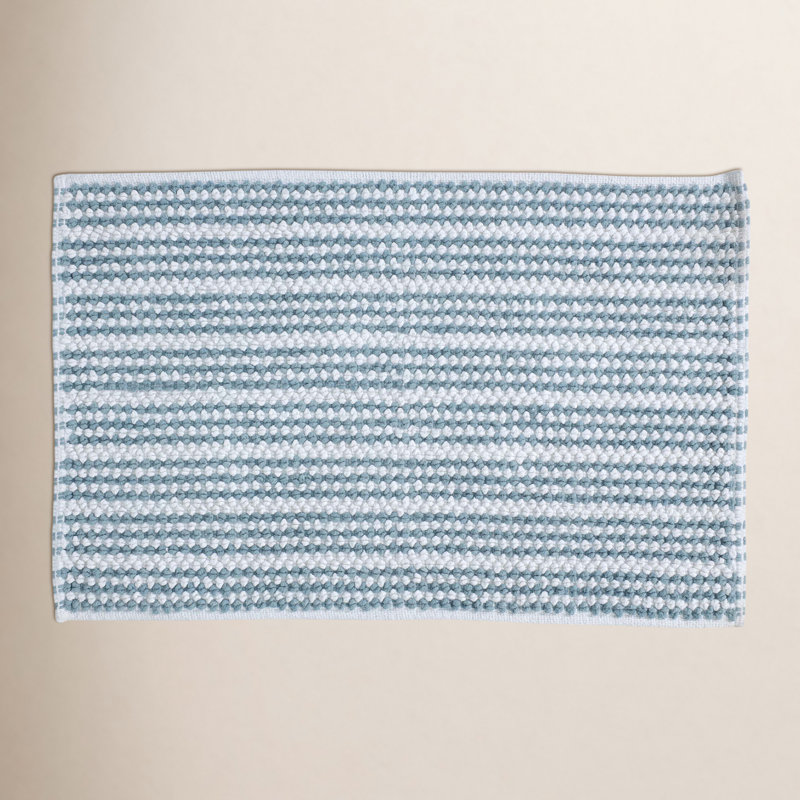 Martex Bath Rug, Contrast Stripe Mineral