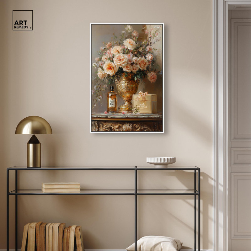 Reproduction d'art sur toile classique, H 31 po x l 21 po, Cadre flottant blanc