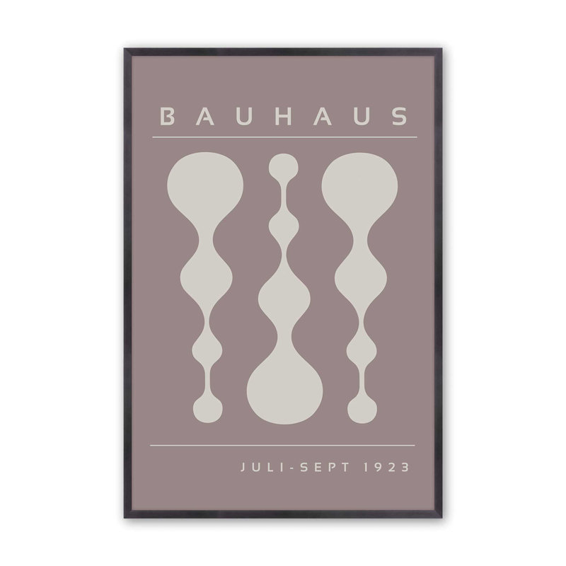 «Warm Taupe» rétro, affiche de Bauhaus II, Zinc patiné, H 15,25 po x l 12,25 po x P 1,25 po