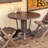 Retro Nut-Brown Round Solid Wood Dining Table