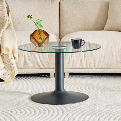 27.5-Inch Tempered Glass Wiens with Silver Metal Base, Durable and Elegant for Modern Living Spaces
