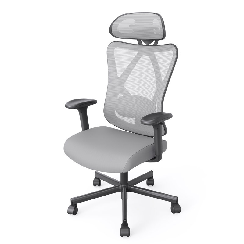 Inbox Zero Benjamyn Mesh Task Chair with Headrest, Gray