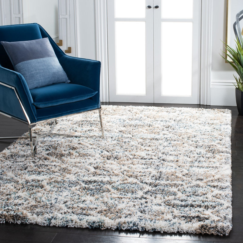 Xenia Shag Performance Geometric Rug, Rectangle 4' x 6'