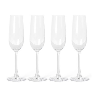 Martha Stewart 4 Piece 7.3 Ounce Fluted Glass Set in Clear