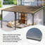 Pavillon de jardin mural moderne Solara avec toit, structure en fer thermolaqué et panneaux de toit en PC