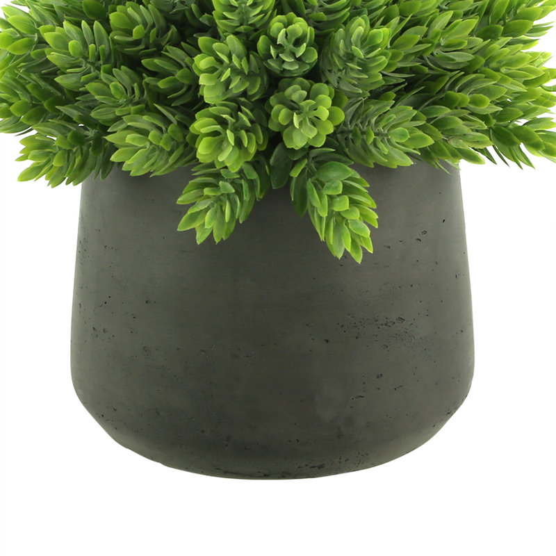 Faux Succulent in Fiberstone Pot, Black