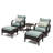 Kechia 5 Piece Rattan Sunbrella Seating Group with Cushions-1947482259