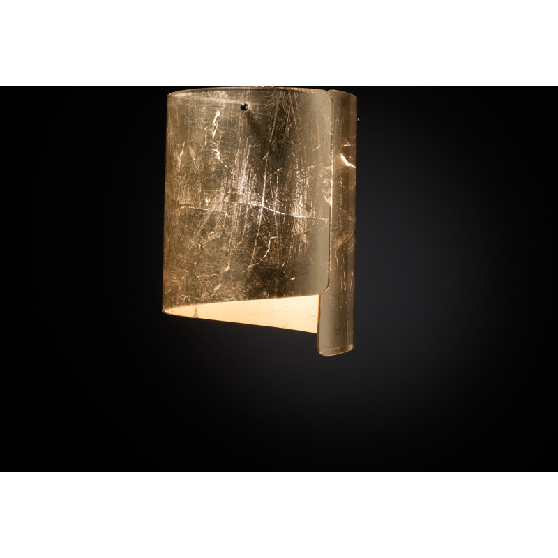 Papiro Glass Flush Mount, Gold, Light Grey