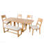 Ensemble de table de salle à manger 6 pièces en bois massif, ensemble de salle à manger rectangulaire extensible avec 4 chaises et banc rembourrés, plateau de table extensible de 60 à 84 po, coussin naturel et beige-803751238