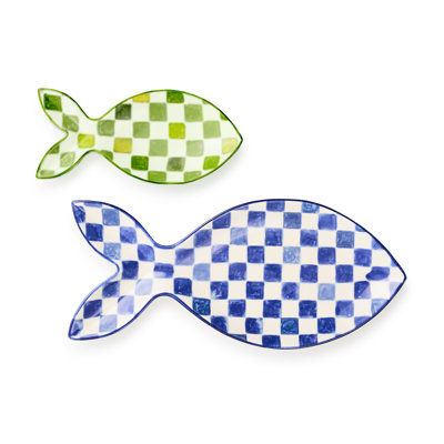 Go Fish Serving Platters, Set Of 2