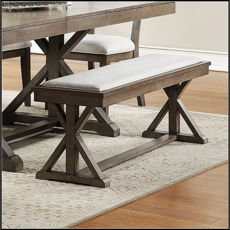 Banc de salle à manger rembourré en tissu blanc, conception simple, confortable et durable, banc multifonctionnel