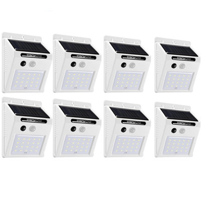 Polyvalent LED Solar Powered Motion Sensor Wall Light, Security Wall Lamps for Patio Garage Corridor
