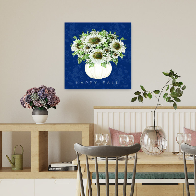 Art contemporain abstrait marguerite, H 18 po x l 18 po