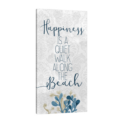 «Happiness Beach 1» par Kimberly Allen, art textuel sur toile tendue