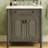 31-Inch Antique Gray Bathroom Vanity With Ceramic Sink, Adjustable Storage, And Grooved Cylindrical Legs-1330412916