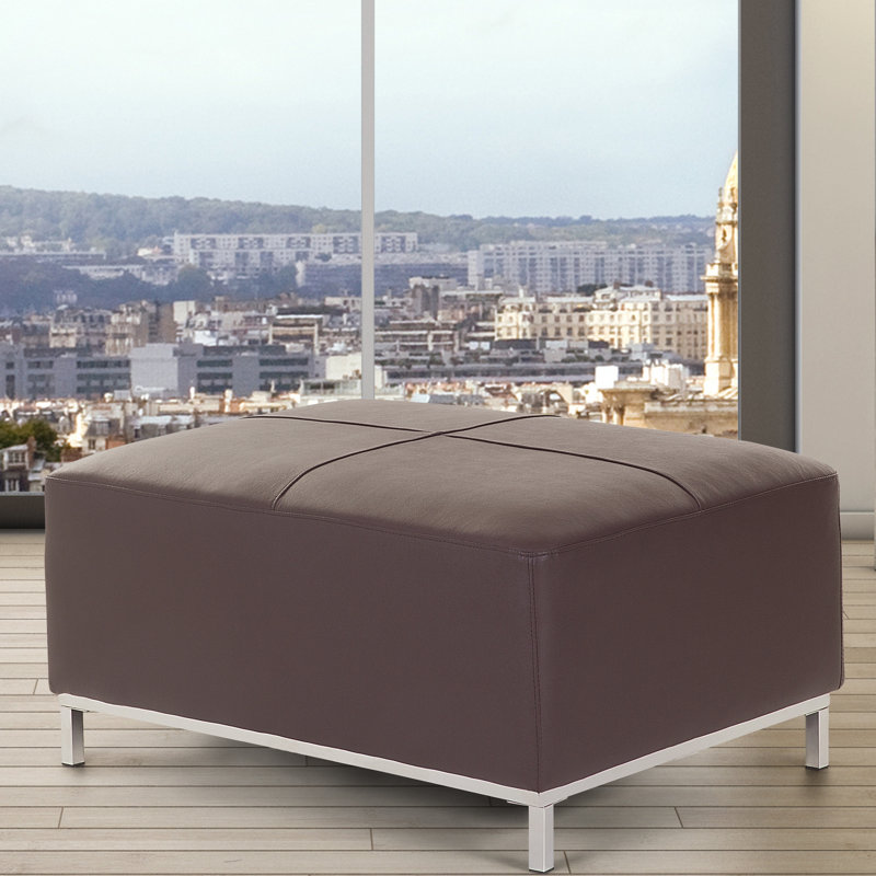 Korinna 95cm Wide Tufted Rectangle Solid Colour Standard Ottoman, Brown