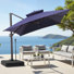 Parasol en porte-à-faux de patio 10 x 13 pi avec base lestée - déplaçable sans effort par une seule personne
