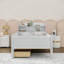 Lit plateforme simple en bois avec tiroirs de rangement, tablettes, port USB et lumière DEL-1072572159
