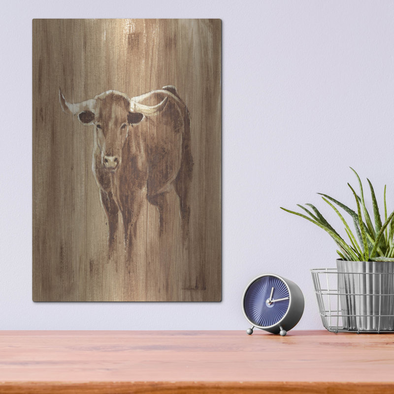 Luxe Wood Art «Wood Panel Longhorn» par Ethan Harp «Wood Panel Longhorn» par Ethan Harper, H 16 po x l 12 po
