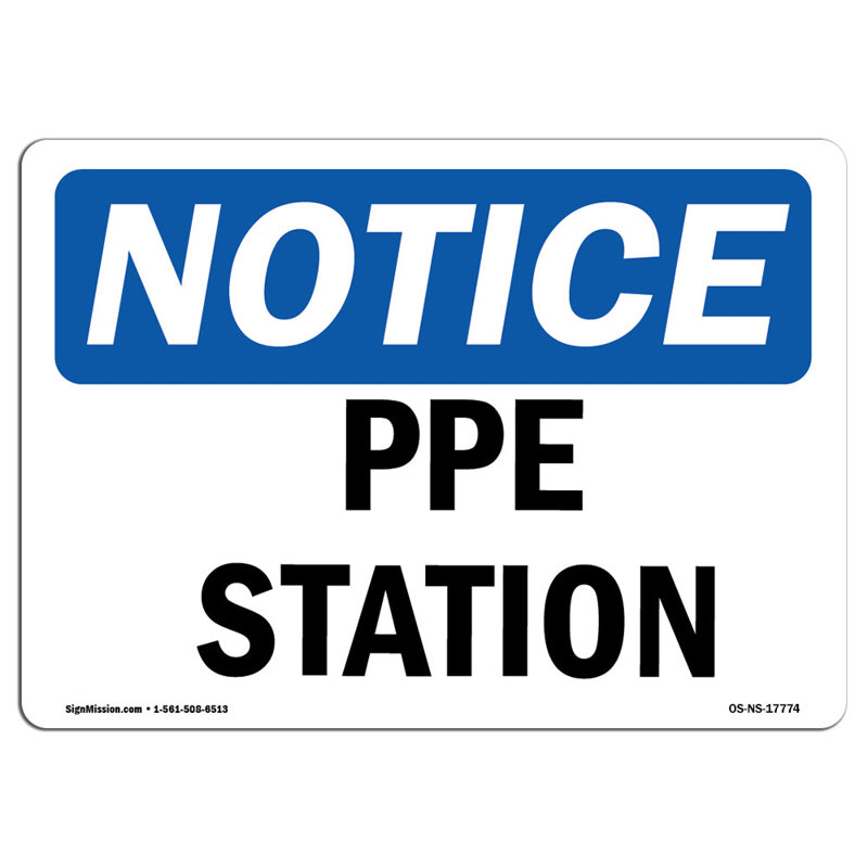 Plaque en aluminium PPE Station 18 x 24, H 12 po x l 18 po x P 0,1 po