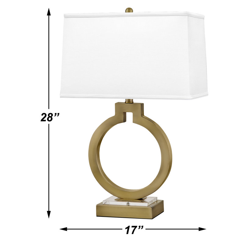 Chaive 28 inch Table Lamp with Touch Switch USB-A and USB-C Ports, Antique Brass