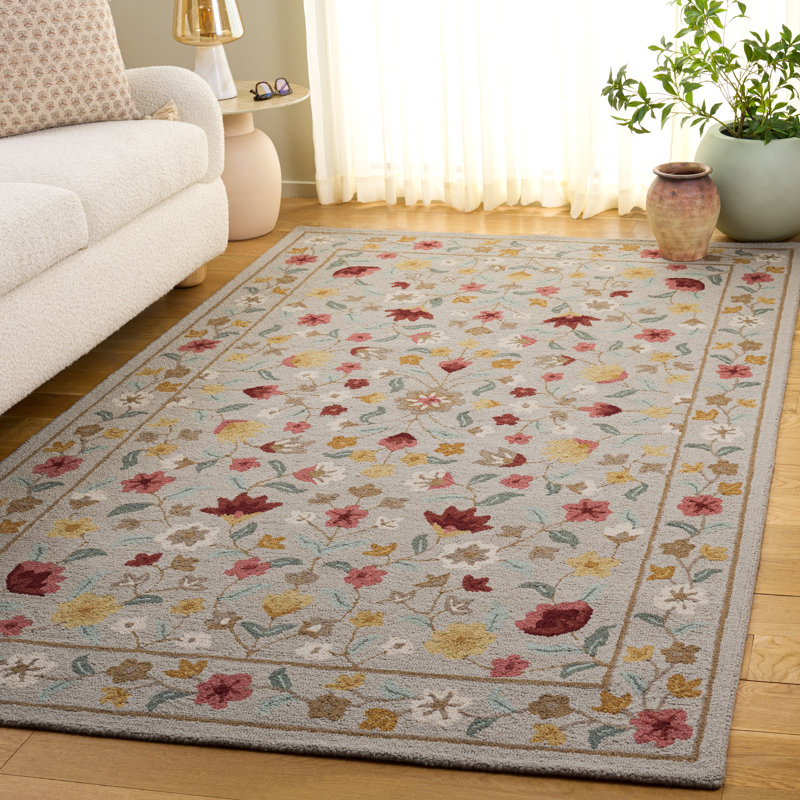 Chelsea Hand Tufted Wool; Cotton Floral Indoor Rug, 5'-0" x 8'-0" Rectangle