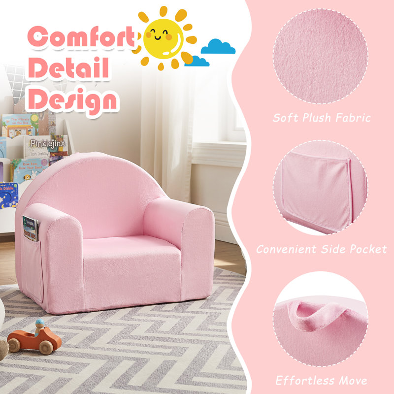 Fauteuil convertible 2 en 1 pour enfants, Rose