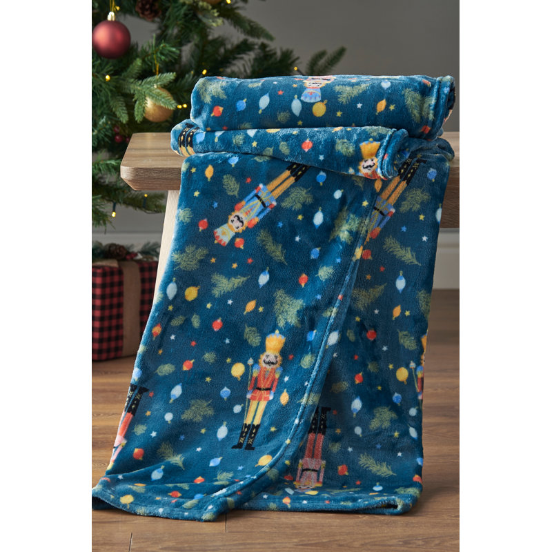 Christmas Nutcracker Fleece Cosy Blanket Throw
