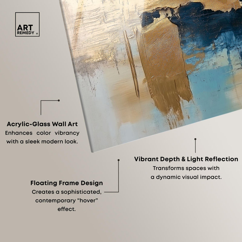 Reproduction acrylique sarcelle «Granted Pass Turquoise II» par Art Remedy, H 16 po x l 20 po