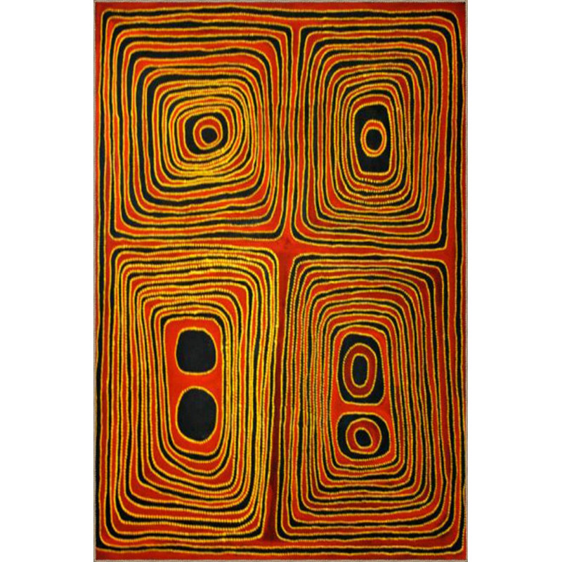 Tapis lavable décoratif à carreaux de couleur trapèze orange, Rectangle 5 pi 2 po x 7 pi 7 po