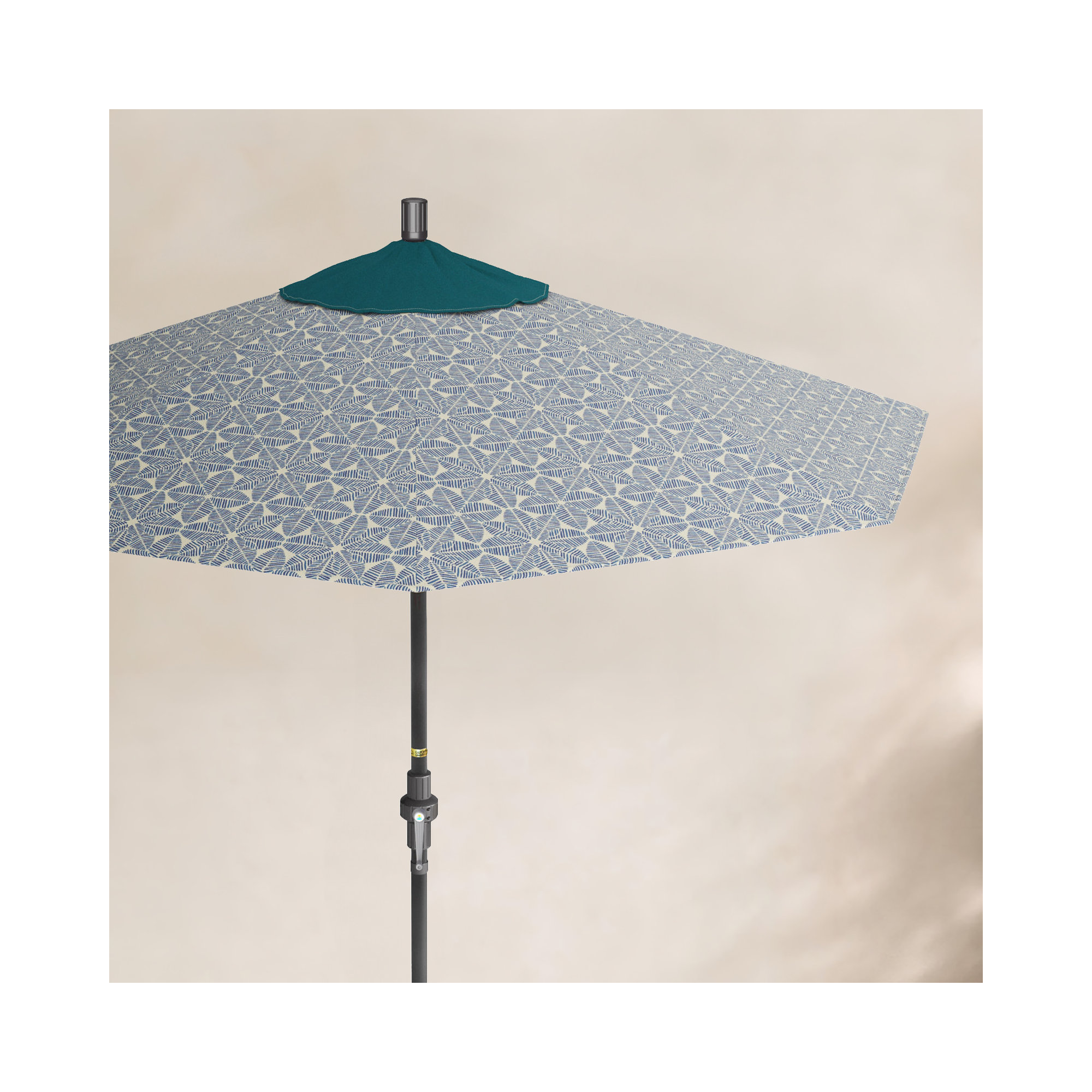 Santana 108'' Outdoor Umbrella, Palmetto Azure - Pacifica Premium