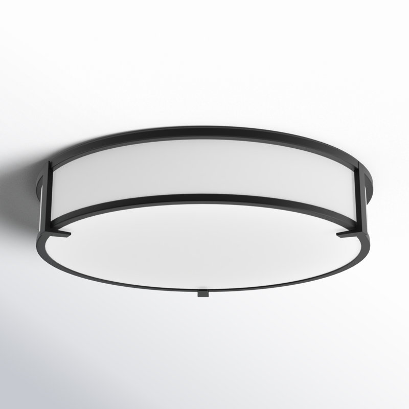 Romona Glass Flush Mount, Black