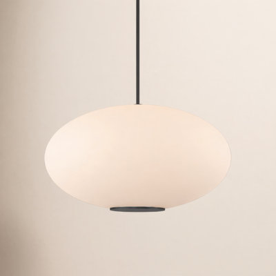 Illusion Dimmable LED Pendant With Oval Shaped Glass Shade, Adjustable Color Temperature