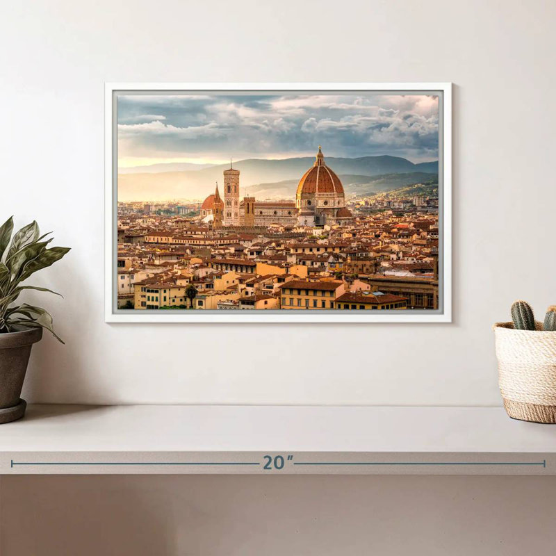 Cathédrale Santa Maria Novella, Cadre flottant blanc, 13 po x 9 po
