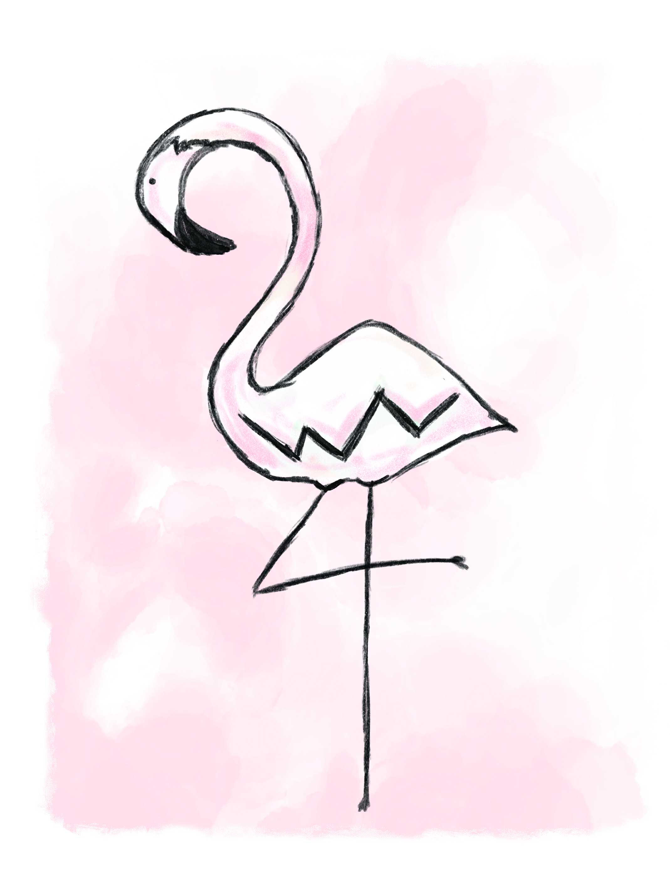 How to Draw a Flamingo - Step by Step Easy Drawing Guides - Drawing Howtos