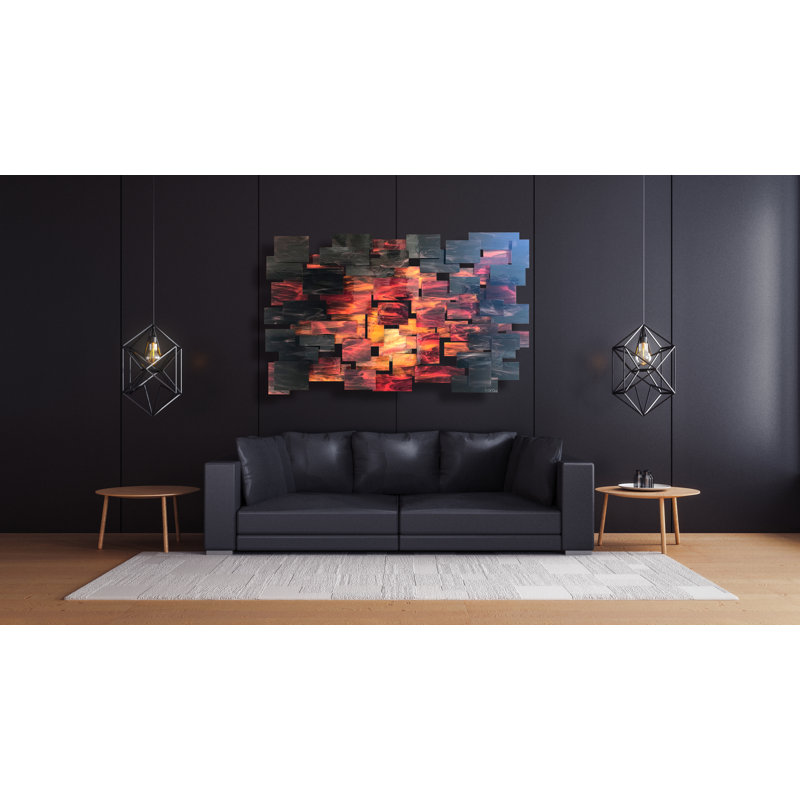 Décoration murale crépuscule, H 44 po x l 71 po x P 4 po